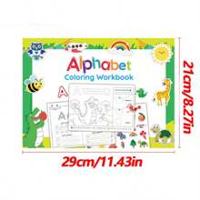 Juego de 25 piezas/Set de cuaderno para practicar caligrafía con 6 bolígrafos de colores, libro para colorear DIY para mejorar las habilidades de escritura y expresión de los niños, desarrollar la construcción de oraciones y la percepción del color, gran regalo para volver a la escuela, el Día de los Niños y festividades