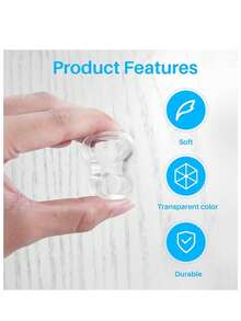 10 piezas Tope de puerta de PVC transparente, Tope de goma para manija de puerta, Protector para manija de puerta - transparente - Ver 5