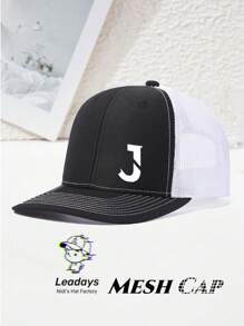 1PC Adjustable Letter "J" Print Baseball Cap For Men ,It Comes In 10 Colors,Breathable Mesh Back, Lightweight Polyester Sun Protection Hat,For Outdoor Sports & Fishing, Multiple Colors (Black/Blue/White/Green), Outdoor Sports Cap | Logo Cap | Makes A Great Gift For Family And Friends, And Is Perfect For Beach Vacations And Hiking Trips.