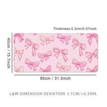 Bowknot Large Mouse Pad, Office Desk Mat, Keyboard Pad, Full Edge Locking, Anti-Slip Rubber Bottom Texture, Gaming Mouse Pad, Cartoon Pattern Back To School
