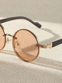 1 par de gafas unisex circulares de metal negro, gafas de moda retro punk, adecuadas para fotografía callejera, esenciales de viaje, favoritas de fiestas, atuendo diario, viajes de pesca, campamento