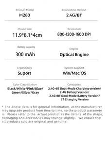 Ratón inalámbrico recargable Bluetooth ultradelgado de doble modo, compatible con tabletas y portátiles, silencioso para uso en la oficina de negocios - Multicolor - Ver 13