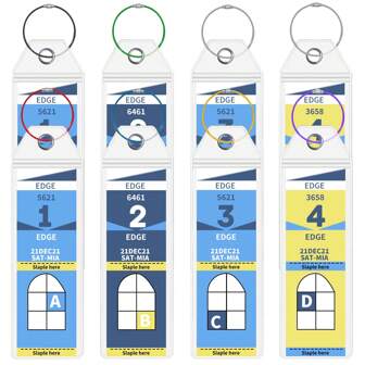 Porta etichette bagaglio Royal Caribbean, 10 pezzi con cerniera e anelli in acciaio, porta etichette bagaglio trasparenti per Royal Caribbean e Celebrity Cruise, accessori essenziali per crociera (10 pezzi con 10 anelli colorati)