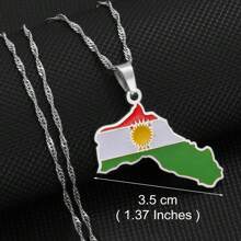 1 pièce Collier pendentif à gros charms de 5 cm, couleur argent/or, bijoux kurdes pour femmes et hommes