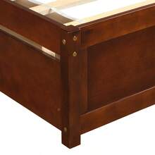 Twin Platform Storage Bed Wood Bed Frame With Two Drawers And Headboard, Walnut - 1 - View 7