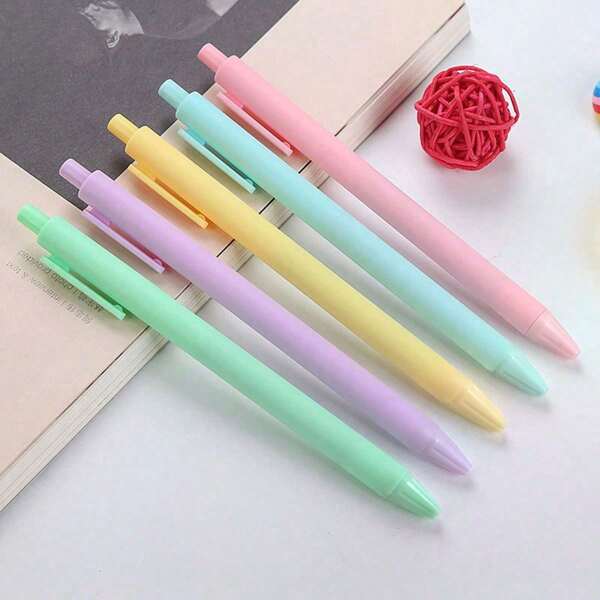 5 piezas Bolígrafos simple caramelo de colores macarrón