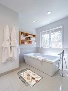 1pc Vintage Printed Area Carpet, Retro Style, Washable Plush Polyester Rectangular Textured Details, Soft Non-Pilling, Absorbent, Non-Slip, Easy Care Rugs Suitable For Living Room, Bedroom, Kitchen, Nursery, Office, Party, Birthday, All Seasons