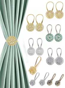 1/2 Stücke magnetische Kristall Blumen Fenstervorhang Clip Haken, federgespannte dekorative Vorhanghalter, ohne Bohren