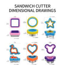 6pcs Bread Cutting Mold/Double-Layer Two Pieces Baking Tool Set/Creative Cartoon Biscuit Mold/Round Square Love Shape And Various Shape Molds/Sandwich Mold/Sandwich Bread Cutting Mold, Biscuit Cutting Knife Embossing/Biscuit Embossing Fruit Cutting Device