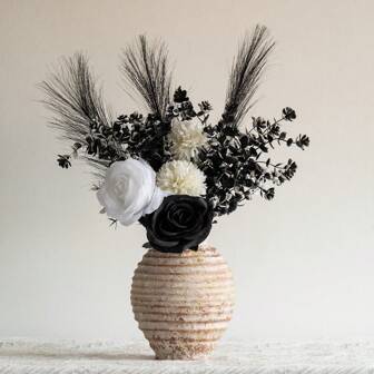 Bohemian Style Rattan Artificial Flowers, Suitable For Home And Event Decorations, Perfect For Wedding Centerpiece And Seasonal Decorations, No Electricity Required