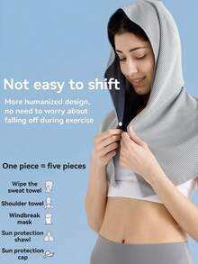 1pc Unisex Cooling Hooded Towel, Quick Drying Cooling Towel For Neck, Face & Head, Suitable For Sports, Camping, Workout, Cycling, Golf, Running, Hiking And Fishing - Multicolor - View 3