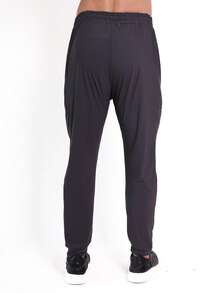 SUN CAI Running Men Drawstring Waist Zipper Pocket Sports Pants Imported Quick-Drying Fabric - 深灰色 - 查看 3