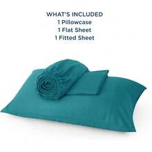 Bedsure Queen Sheet Set, Cooling Sheets For Queen Size Bed Set, Rayon Derived From Bamboo, Breathable & Soft Deep Pocket Up To 16 Inches, Hotel Luxury Silky Bedding, Bedsheet & Pillowcases, Dark Grey - 18 - 綠松石 - 查看 6
