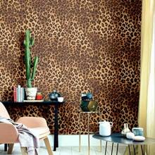1 Roll Leopard Print Vintage Animal Removable Vinyl Self-Adhesive Wallpaper, Drop Match Pattern, Waterproof, Detachable, For Cabinets, Dresser Drawers, Shelves, Bedroom, Bathroom Vanity, Wall Furniture Workstation Decor