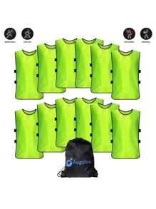 12PCS Soccer Bibs, Scrimmage Training Vest, Basketball Football Team Sports Pinnies Jerseys For Youth Adult Soccer Pennies