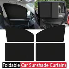 Juego de 4 cortinas parasol para ventanas laterales de coche, protección universal de verano, con sombras magnéticas plegables para parabrisas delantero y trasero, accesorios de automóvil - Unitalla - Ver 2