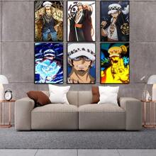 ONE PIECE Set Of 1/3/6 Pcs Anime One Piece TRAFALGAR LAW Poster Funky Canvas Wall Art Posters & Prints For Dorm Bedroom Living Room Decor ( Unframed)