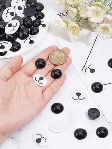 Bộ 30 món mắt và mũi động vật - Đồ thủ công bằng nhựa cho Amigurumi, điêu khắc mềm và nghệ thuật vải | Bộ mắt và mũi tự làm bền chắc (Nhiều kích cỡ) - Đen và trắng - Xem 8