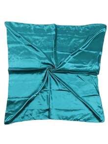 1pc Women Bandana Versatile Satin Large Bandana Scarf, Fashionable, Suitable For Seasons, 90*90cm Neckerchief For Daily Wear - Solid Color - View 18