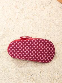 Infant Shoes With Hook And Loop & Bow Decor, Non-Slip Elegant Princess Flats For Toddlers - Red - View 5