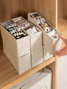 2/3/4 Pezzi Scatole portaoggetti per cassetti di biancheria intima, organizer pieghevole in tessuto per armadi e spazio di archiviazione, spazio di archiviazione multifunzionale per organizzare guardaroba, cassetti per vanità, adatto per vestiti da bambino, reggiseni, sciarpe, cinture, cravatte, organizzazione domestica e di stoccaggio per donne, accessori da viaggio, articoli essenziali per il ritorno a scuola, archiviazione per il dormitorio