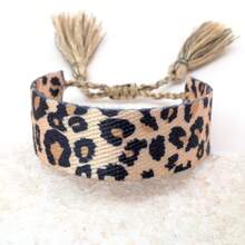 1 件豹纹手工可调节尺寸复古流苏波西米亚风手链，适合女性派对、旅行、日常佩戴 - 彩色 - 查看 2