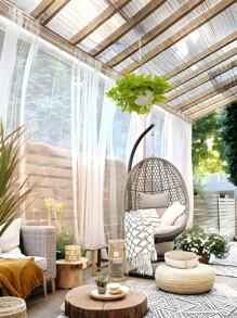 4/2/1 pieza Cortinas de mosquitero de tul blanco para uso en exteriores, cortinas de tul traslúcido con bolsillos para varilla, transpirables y de altura ajustable, aptas para gazebos, patios, cabañas, jardines, porches, pasillos y balcones