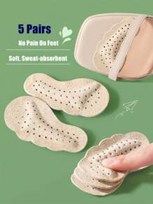 1-5 Paar Leder Vorfuß Aufkleber für High Heels, weich stoßabsorbierend, schweißableitend und rutschfeste Aufkleber für Sommersandalen, selbstklebende unsichtbare rutschfeste Vorfuß Pads