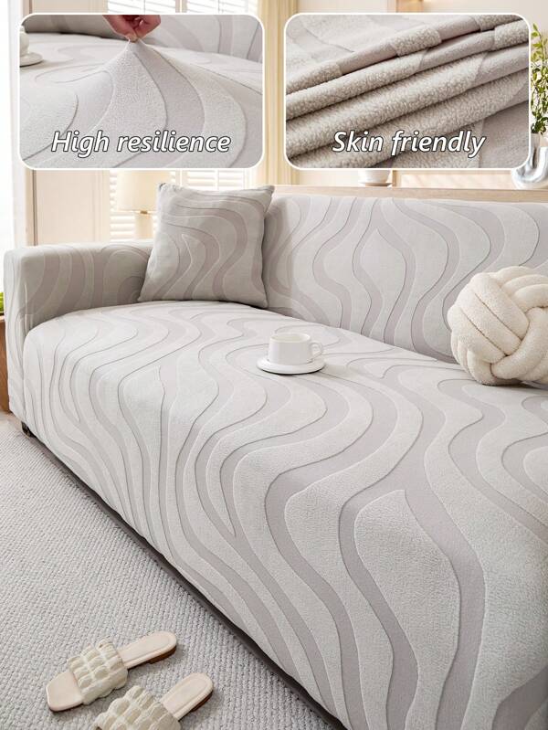 1PC Simple Elastic Slipcover Sofa Cover - Stretchable & Easy To Install, Full Protection For 1/2/3/4-Seater Couches, Living Room/Home Decor, Non-Slip Grip, All-Season Sofa Cover (Dark Coffee, 90-140cm, Single Seat, 1-Pack)