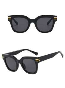 Modische Brille oversized Farbverlauf Frauen 90er Jahre schwarze Gläser Modische Outdoor Quadrat