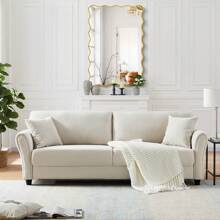 Wavy Rectangular Bathroom Mirror Wall-Mounted Modern Aluminum Alloy Mirror Fashionable Wavy Mirror Irregular Frame Rectangular Decorative Bathroom Mirror Suitable For Bedroom, Living Room, Entrance Passage, Horizontal Or Vertical