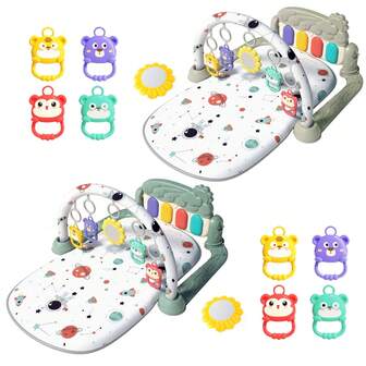 Gyms Play Mats, Musical Activity Center Astronaut Pattern Piano Gym Mat Padded Mat For Baby, Perfect Holiday Gift, Random Accessories Color