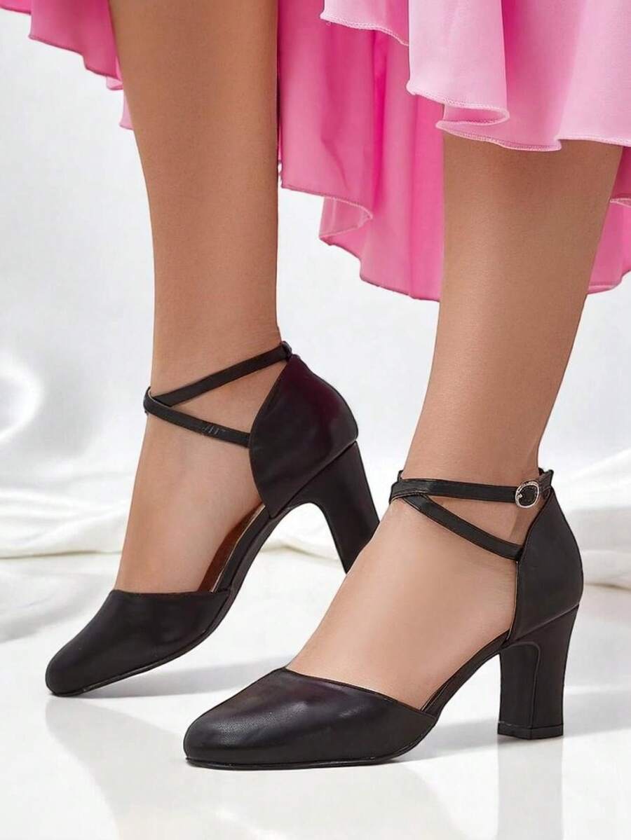 -Giày cao gót da nữ - màu đen - Xem 1