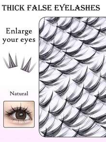 100pcs 11-15mm Cluster Lashes False Eyelashes Cat Eye Lashes C Curl Cluster Lash Clusters Natural Lash Extensions Wispy Eyelash Clusters 100 Pcs C Curl Lashes Clusters For Everyday Wear Beginner Friendly - C - View 4