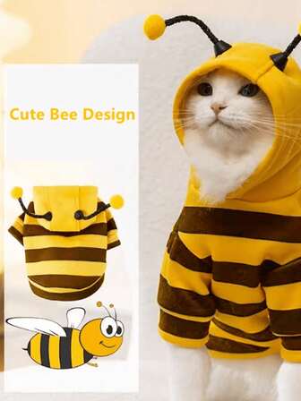 1 قطعة بلوزة رياضية للحيوان الأليف، بدلة نكوص للحيوانات الأليفة على شكل نحلة، بدلة محايدة للجميع المواسم، مناسبة للحيوانات الأليفة لأقل من 8 كجم