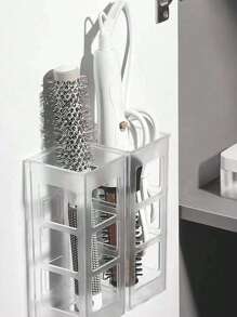 1 pieza Soporte para rizador de cabello, para secadores de pelo, planchas, tenacillas, alisadores y peines, organizador adhesivo de pared, cesta de ducha y accesorios para el cabello, almacenamiento y organización de baño