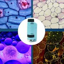 The Miniscope, Mini Portable Microscope, Miniscope Portable Microscope ,Handheld Pocket Microscope For Scientific Experiment - Blue - View 3