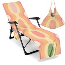 1pc Striped Super Fine Fiber Beach Chair Cover, Water Absorbent Beach Chair Tote Bag, Casual Vacation Sunbed Lounger Cover For Beach, Garden, HotelTravel Essentials Travel Accessories Beach Essentials