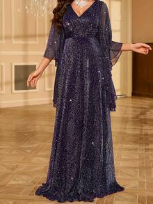 Suknia wieczorowa najwyższej jakości, luksusowa, efektowna, długa sukienka z cekinami