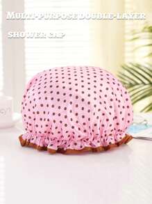 Bonnets de douche imperméables à double couche, bonnets de douche pour les femmes pour le bain, le shampooing et le maquillage. Bonnets de bain de haute qualité réutilisables et portables pour les voyages