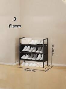 1pc Easy Assembling Dust-Proof Shoe Rack, Storage Rack, Space-Saving, Sturdy, Fashionable, Easy Disassembly, Portable, Suitable For Living Room, Bedroom, Entryway, Office, Home, Multi-Tier Storage, Holiday Gift, Christmas Gift, Children's Gift