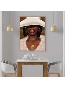 Set Of 1/3 Pcs Pop African American Wall Arts Posters, Art, Fashion Art Prints, Canvas Posters Printing, Modern Home Bathroom Bar Living Room Bedroom Decoration Unframed-Style, Wall Art With Frame