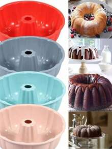 10-Inch Multi-Color Silicone Adhesive Cake Mold Set/Easy-Release Non-Stick Round Cake/Bread Baking Mold/Holiday Dessert Baking Plate-Multi-Color Cake Baking Mold-Holiday Dessert Mold-Home Baking Plate-Chocolate Cake Mold-"Convenient Multi-Color Cake Plate: Enhance Your Home Baking Experience"-Food, House, Camping, Spraying, Decoration, Home - Multicolor - View 2