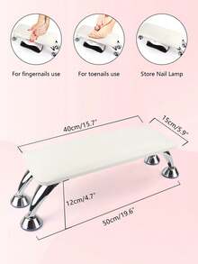Large Armrest Nail Pad, Ultra-Fine Fiber Leather Hand Rest, Suitable For Fingernails And Toenails, Detachable Nail Art Accessory Tool, Professional Nail Pillow Hand Rest, Suitable For Nail Technicians And Salon Use - White - View 4