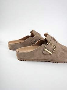 女童软木底一脚蹬鞋，复古时尚休闲鞋，四季皆宜 - 卡其色 - 查看 9