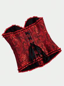 Korsage mit gemustertem, vintage-inspiriertem straffenden und formenden Korsage-Top