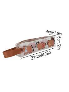 1 Cute Animal Pattern Transparent Stationery Bag, Portable Learning Stationery Large-Capacity Storage Bag, Fashion Stationery Gifts, Exquisite Gifts For Classmates - Multicolor - View 3