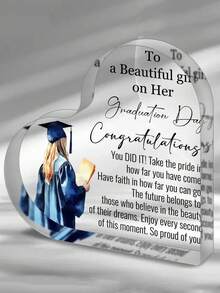 1 件亚克力毕业礼物，高中大学硕士博士毕业礼物，适合学生，亚克力纪念品礼物作为毕业女儿、儿子、姐妹的装饰品。圣诞节