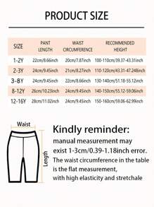 8 piezas Pantalones cortos de verano de unicolor clásico para niños, de seda de leche transpirable