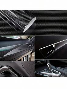1pc Car Accessories Interior 6D Realistic Carbon Fiber Vinyl Sticker, Multi-Size, PVC Material, Car Modification Film, Electric Vehicle Wrap, Engine Cover Color Change Sheet 7*300cm 6D/10*150cm 6D/10*300cm 6D/30*152cm 6D/30*50cm 6D